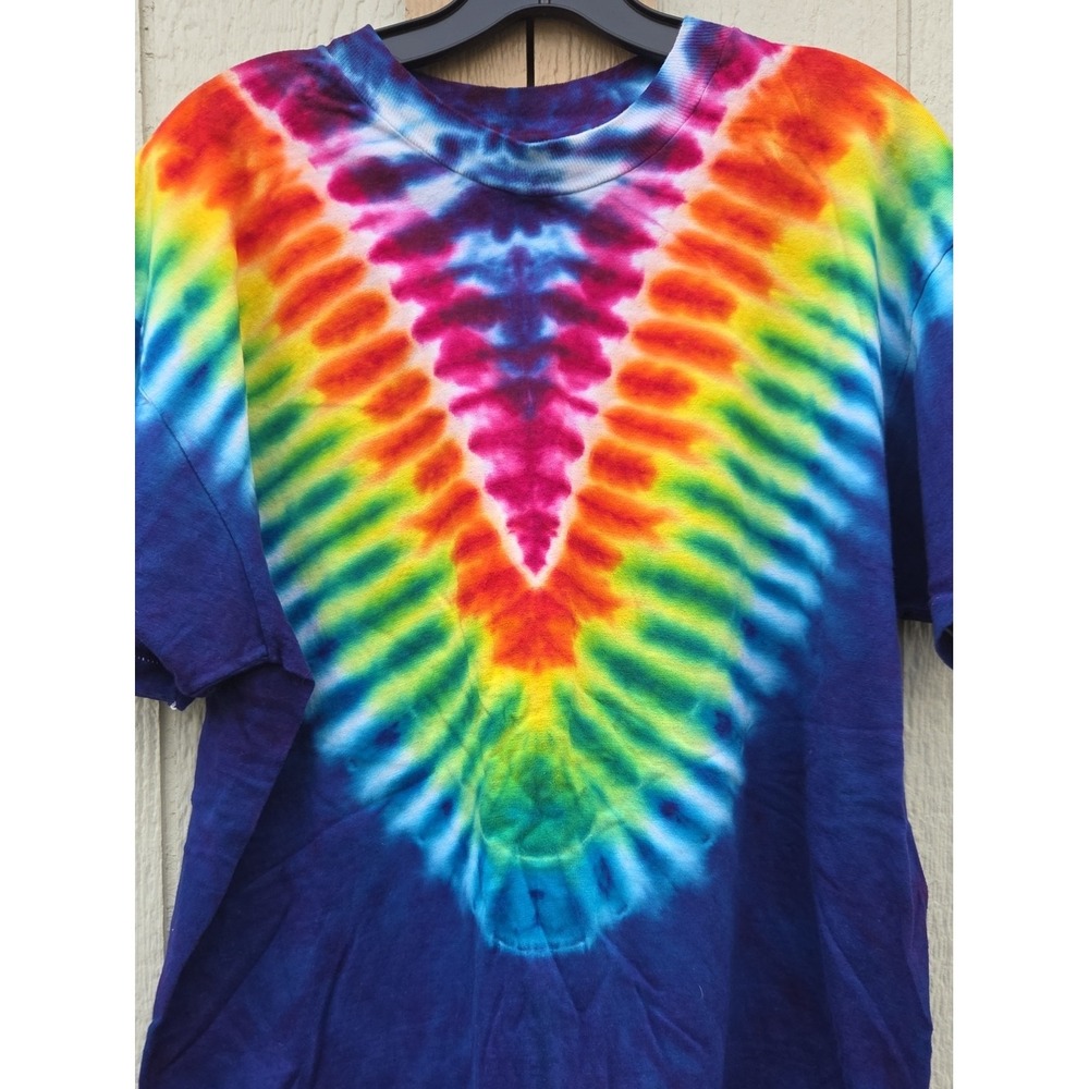 Vintage Hanes Beefy 90s Tie Dye Single Stitch Grail Rare Cotton Psychedelic Neon - Picture 4 of 5